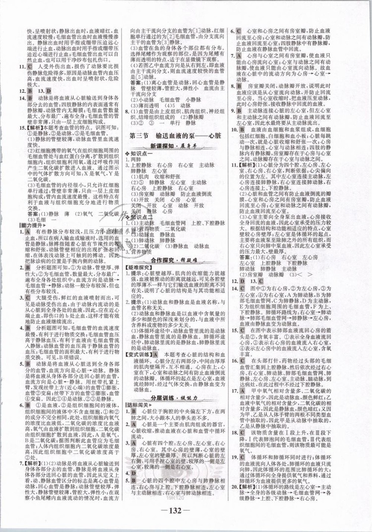 2019版金榜學(xué)案7年級(jí)下冊(cè)生物人教版參考答案