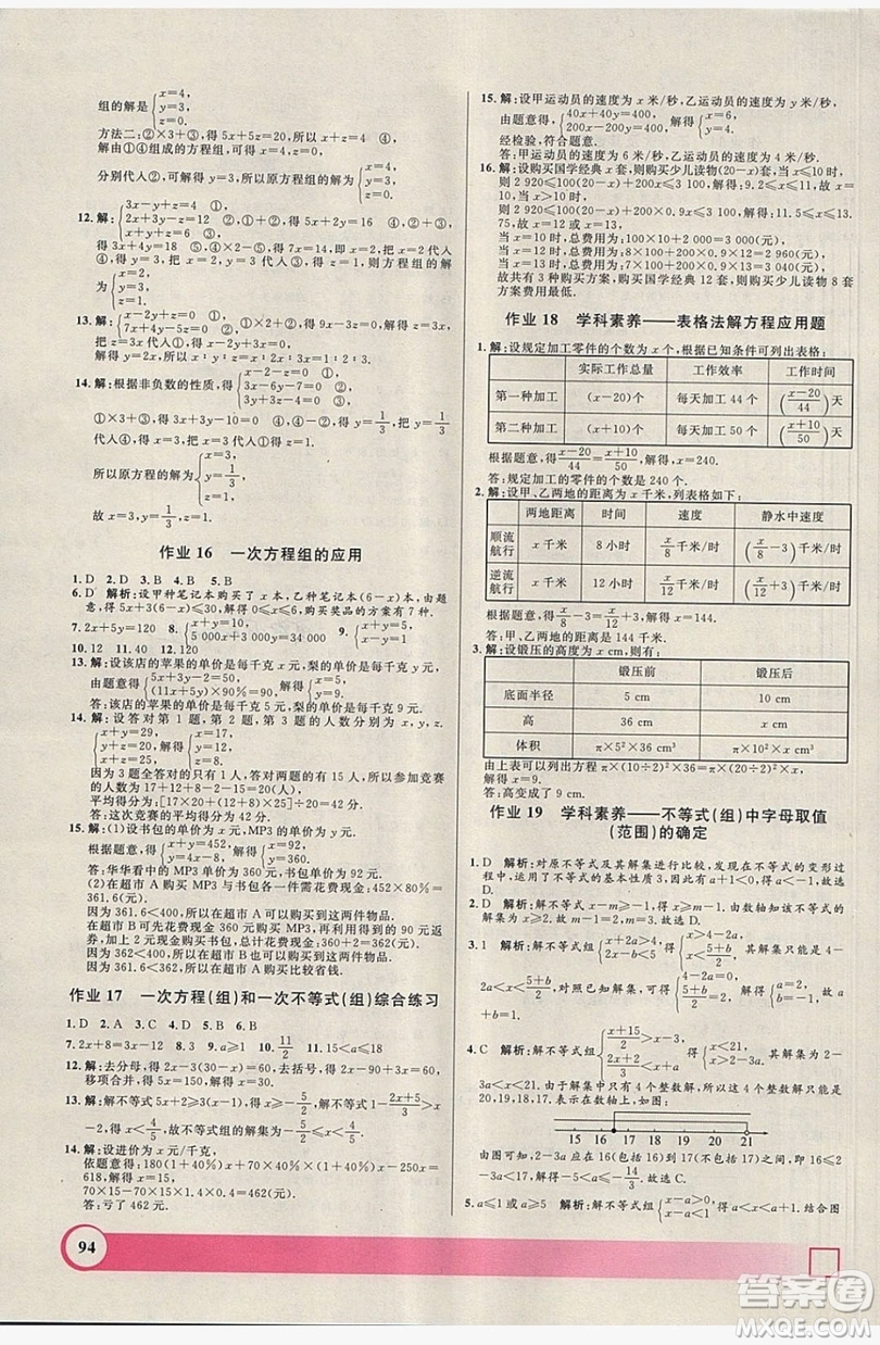 2019上海大學出版社鐘書金牌暑假作業(yè)導與練六年級數(shù)學上海專版答案