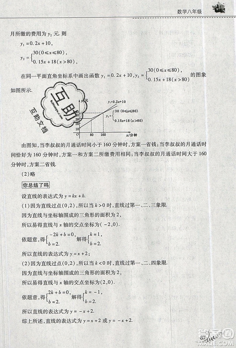 2019山西教育出版社快樂暑假八年級數學人教版答案