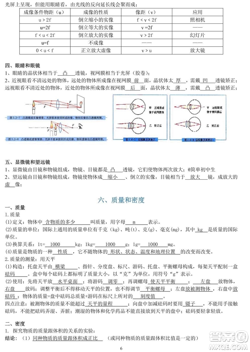 初中物理知識點大全 初中物理知識點總結