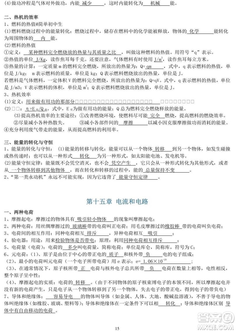 初中物理知識點大全 初中物理知識點總結