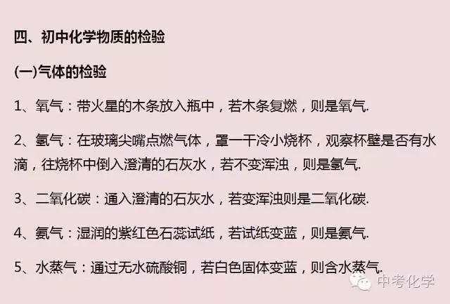 初中化學知識點大全 初中化學必備知識點