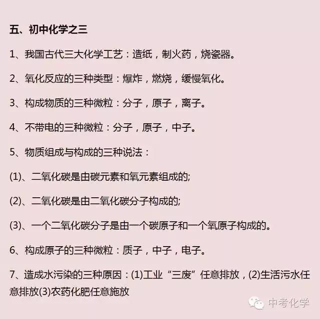 初中化學知識點大全 初中化學必備知識點