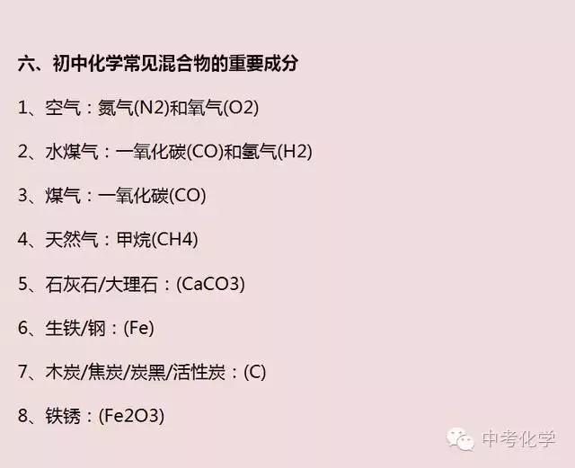 初中化學知識點大全 初中化學必備知識點