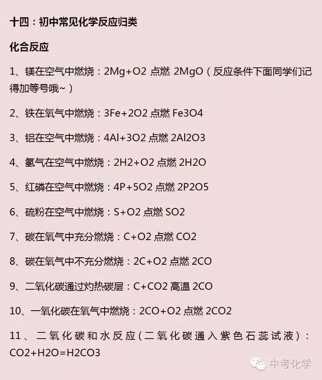 初中化學知識點大全 初中化學必備知識點