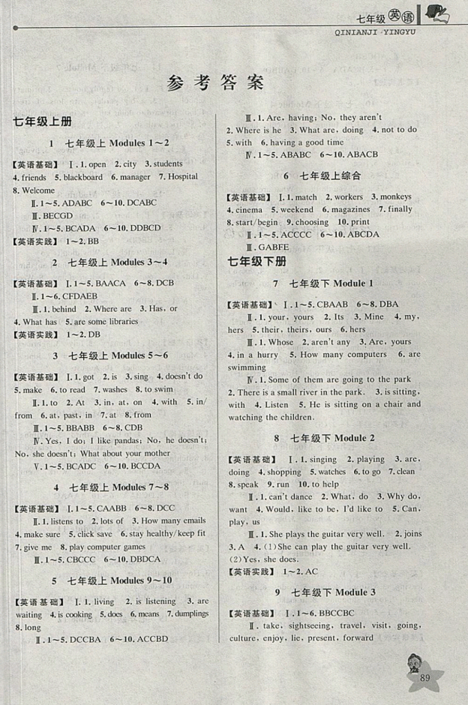 2019年藍(lán)天教育暑假優(yōu)化學(xué)習(xí)七年級英語外研版答案
