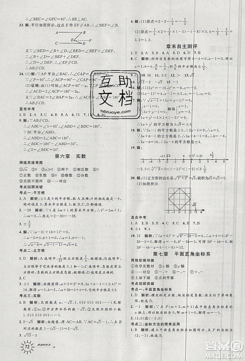 2019魯人泰斗假期好時(shí)光暑假訓(xùn)練營(yíng)七升八年級(jí)數(shù)學(xué)人教版答案