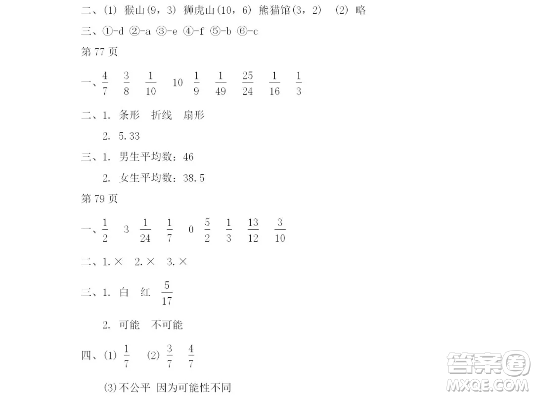 2019宋春生主編陽光假日暑假作業(yè)六年級數(shù)學(xué)人教版答案