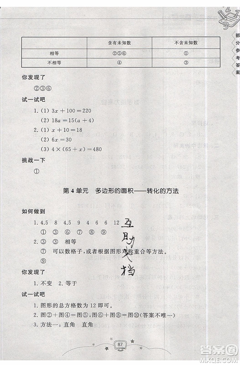 暑假銜接2019年暑假提高班4升5年級數(shù)學參考答案