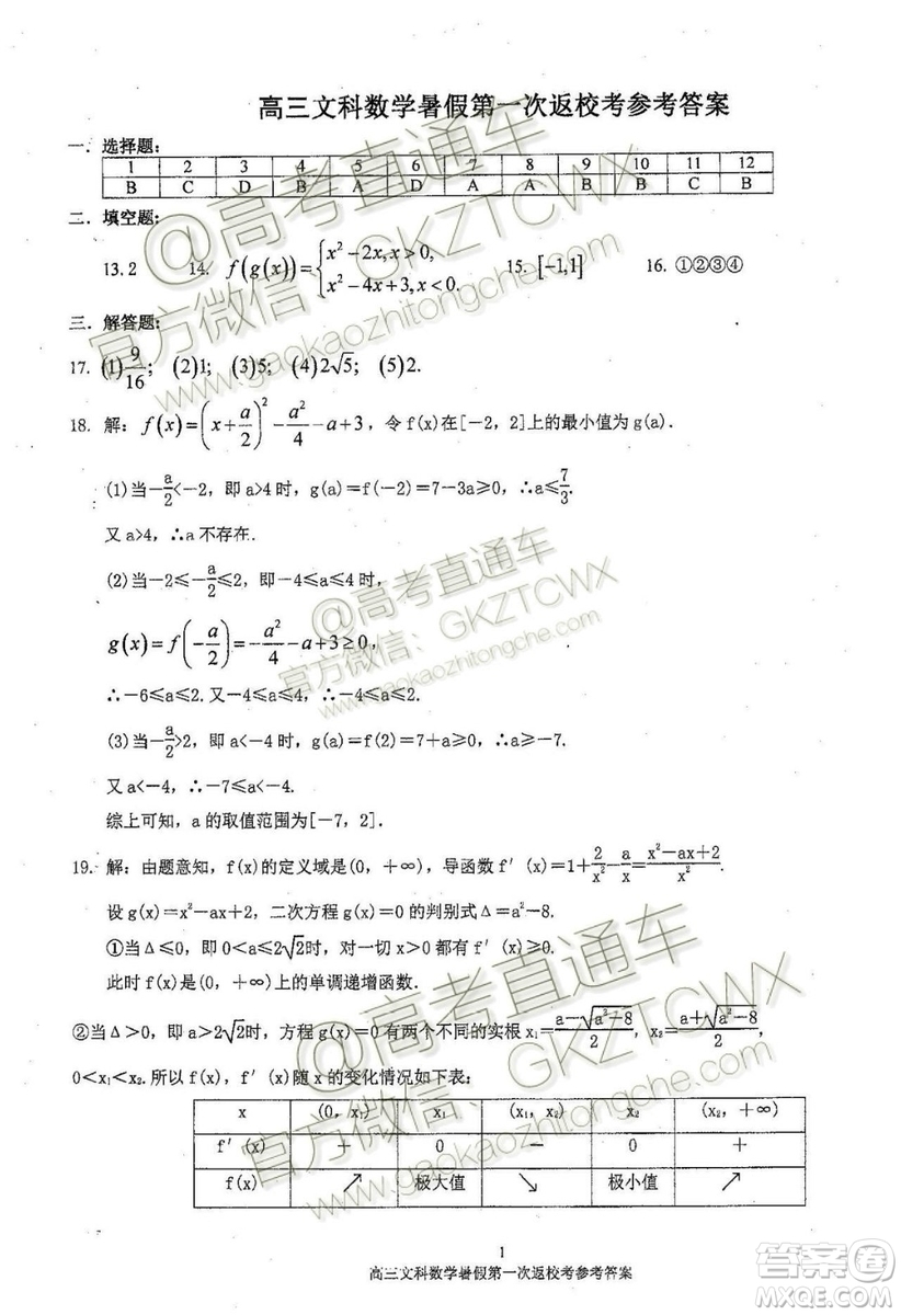 2020屆福建省廈門雙十中學(xué)高三暑假第一次返?？荚囄睦頂?shù)試題及答案