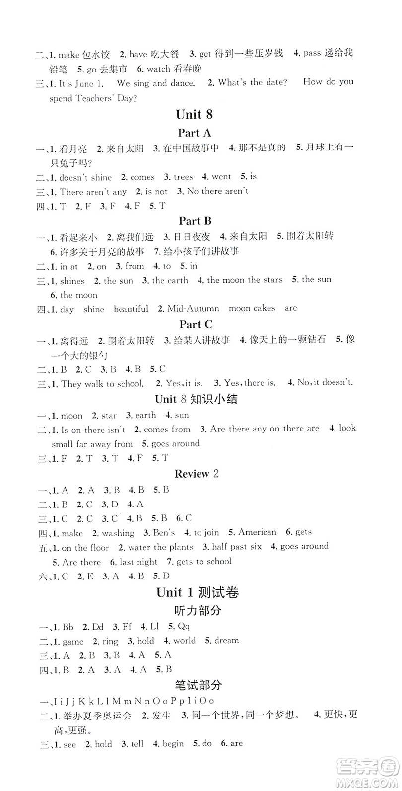 2019名校課堂六年級(jí)英語上冊(cè)閩教版答案