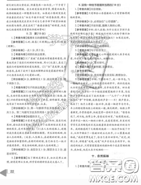 最新修訂版七年級閱讀理解訓練鼎尖閱讀閱讀組合訓練參考答案