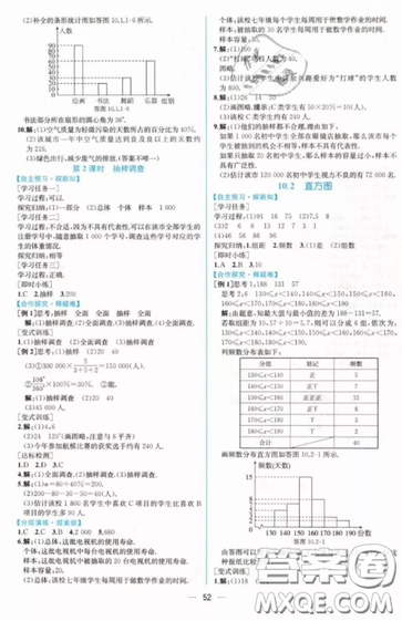 人民教育出版社人教版2019同步學(xué)歷案課時(shí)練七年級(jí)數(shù)學(xué)下冊(cè)參考答案