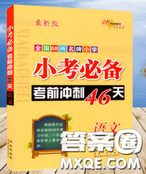2019全國68所名牌小學(xué)小考必備考前沖刺46天語文總復(fù)習(xí)參考答案