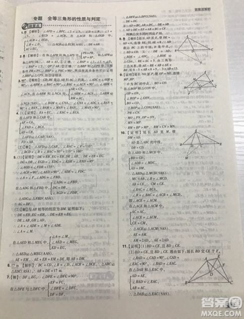 開明出版社2019新版初中必刷題八年級上冊數(shù)學人教版答案