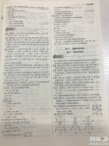 開明出版社2019新版初中必刷題八年級上冊數(shù)學人教版答案