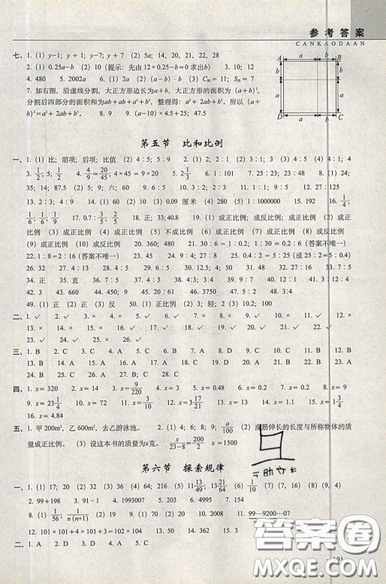 2019新版小學(xué)新題型題庫數(shù)學(xué)綜合練習(xí)冊知識要點歸納小升初參考答案