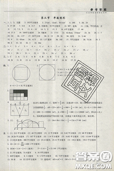 2019新版小學(xué)新題型題庫數(shù)學(xué)綜合練習(xí)冊知識要點歸納小升初參考答案