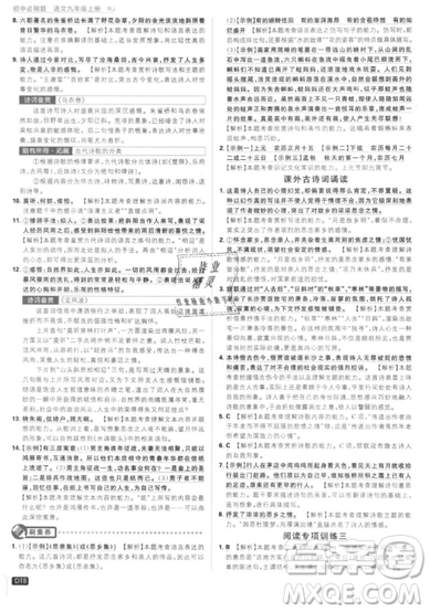 2019年新版初中必刷題九年級(jí)上冊(cè)語(yǔ)文人教版答案