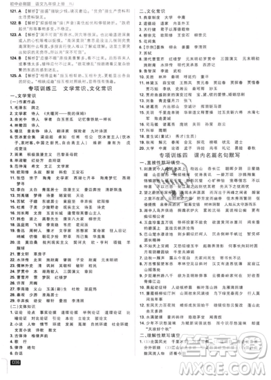 2019年新版初中必刷題九年級(jí)上冊(cè)語(yǔ)文人教版答案