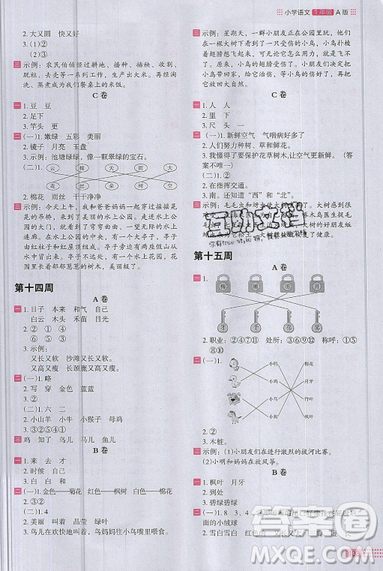 2019秋新版木頭馬閱讀小卷小學語文1年級A版參考答案