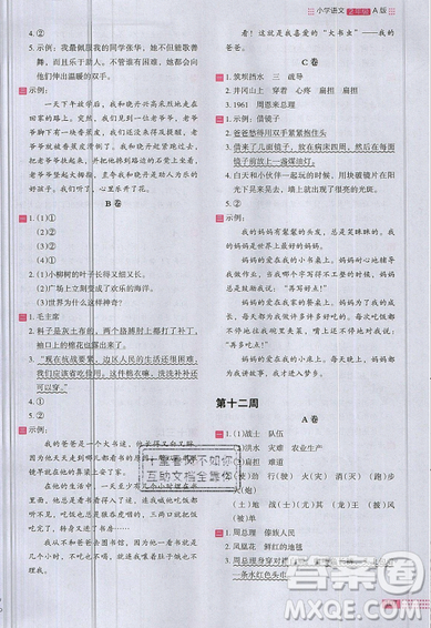 2019秋新版木頭馬閱讀小卷小學語文2年級A版參考答案