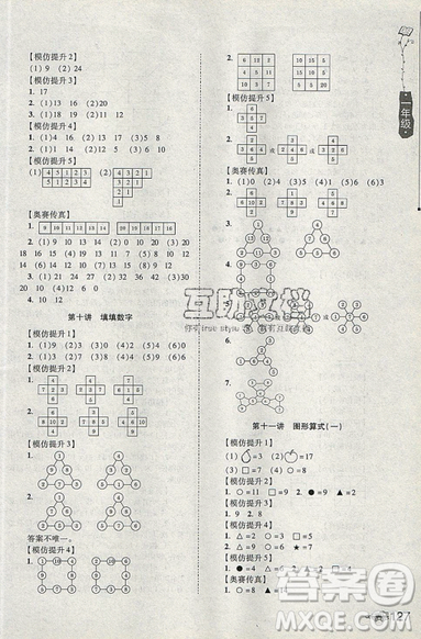 居海霞主編2019小學生奧數(shù)訓練營一年級第7次修訂版參考答案