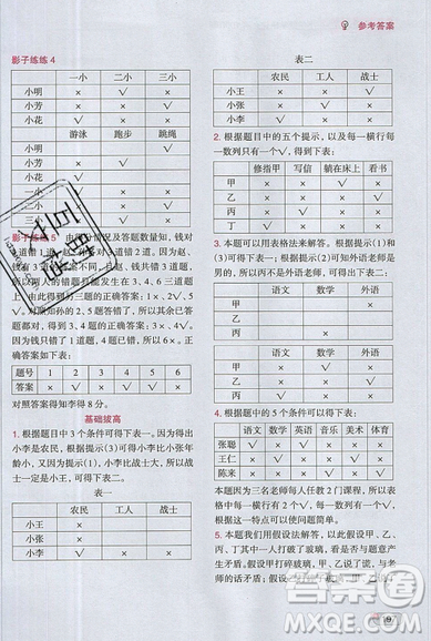 全腦訓(xùn)練2019小學(xué)數(shù)學(xué)培優(yōu)必刷1000題五年級(jí)參考答案