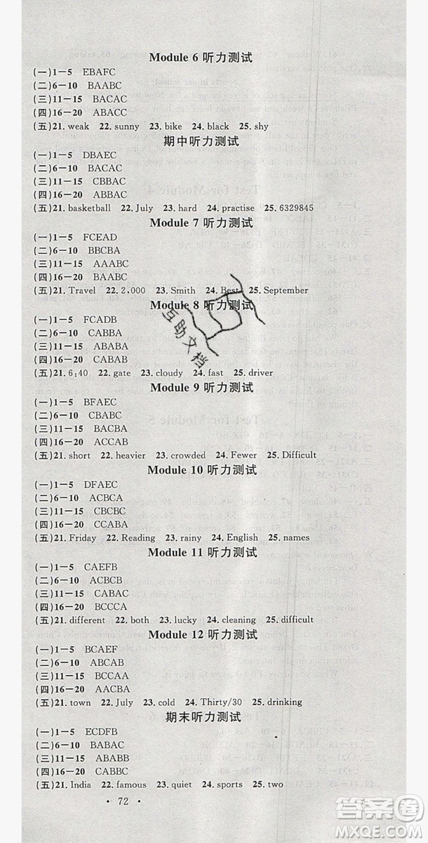 2019名校課堂八年級(jí)英語(yǔ)上冊(cè)外研wy版答案