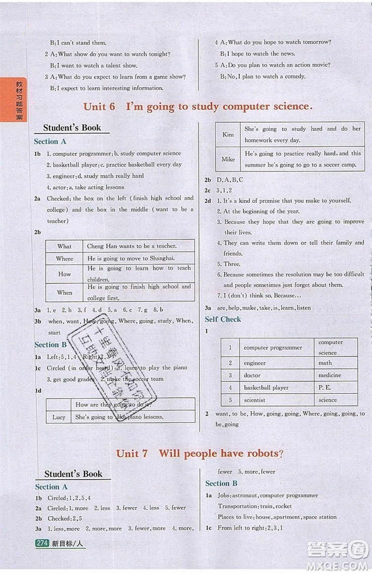 2019年尖子生學(xué)案八年級(jí)上冊(cè)英語人教版RJ參考答案