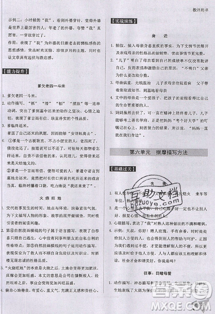 文化發(fā)展出版社2019新版銳閱讀初中現(xiàn)代文閱讀巔峰訓(xùn)練7年級考點(diǎn)版參考答案