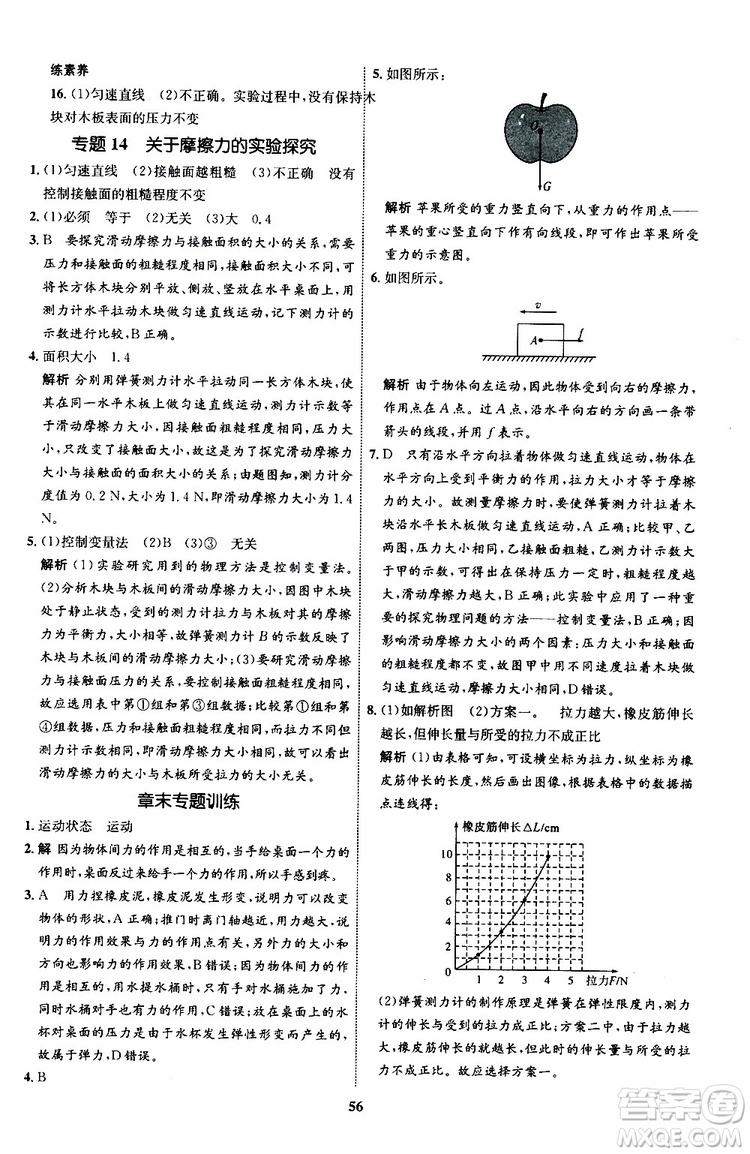 2019年初中同步學(xué)考優(yōu)化設(shè)計(jì)物理八年級上冊HK滬科版參考答案