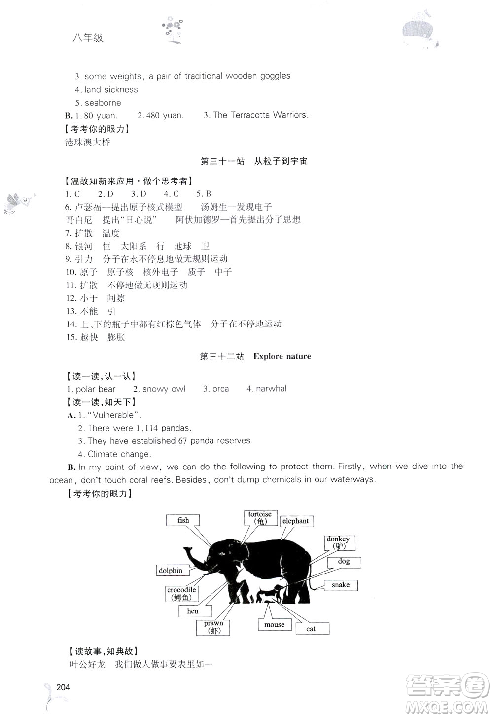 2019新課程暑假作業(yè)本八年級綜合C版答案