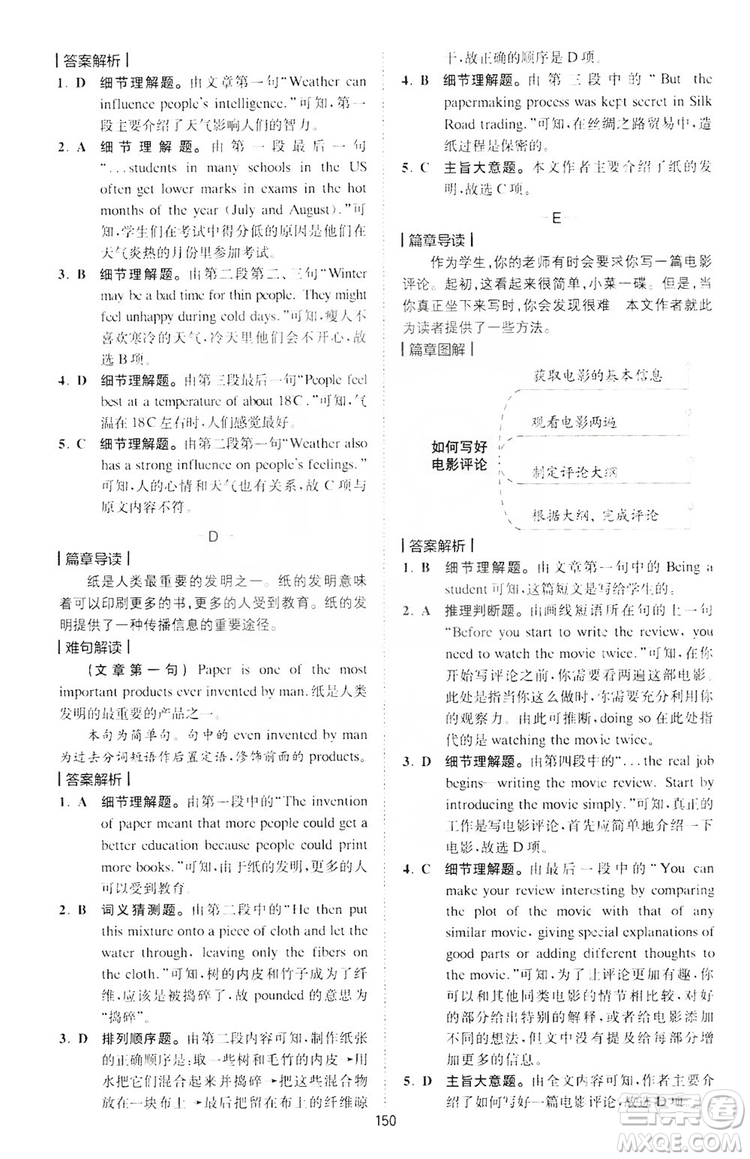 2019星火英語(yǔ)巔峰訓(xùn)練完形填空與閱讀理解220篇八年級(jí)答案