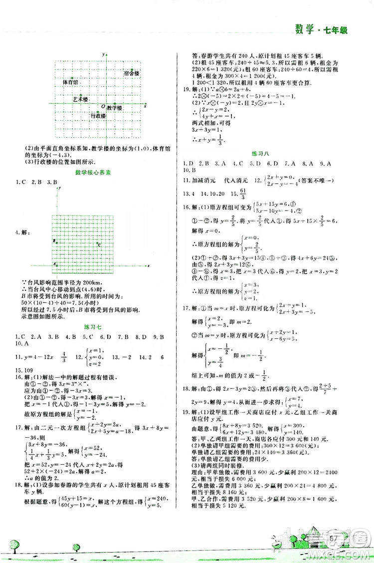 陳一鵬主編2019暑假活動(dòng)實(shí)踐與思考資源包七年級(jí)數(shù)學(xué)答案