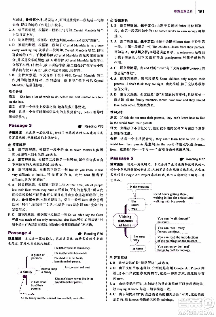 曲一線2020版53英語(yǔ)七年級(jí)通用版英語(yǔ)完形填空與閱讀理解150+50篇參考答案