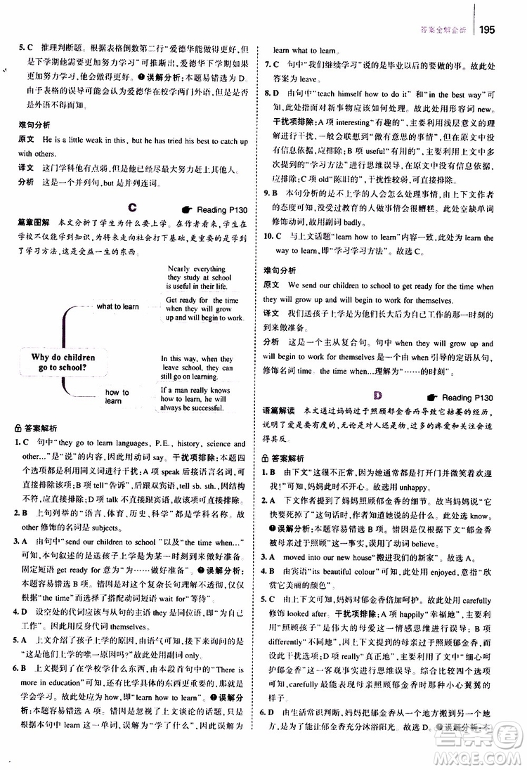 曲一線2020版53英語(yǔ)七年級(jí)通用版英語(yǔ)完形填空與閱讀理解150+50篇參考答案