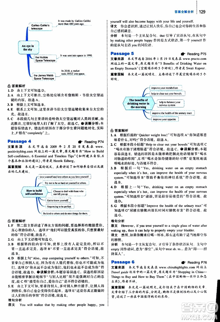 曲一線2020版53英語九年級(jí)中考英語閱讀語篇補(bǔ)全參考答案