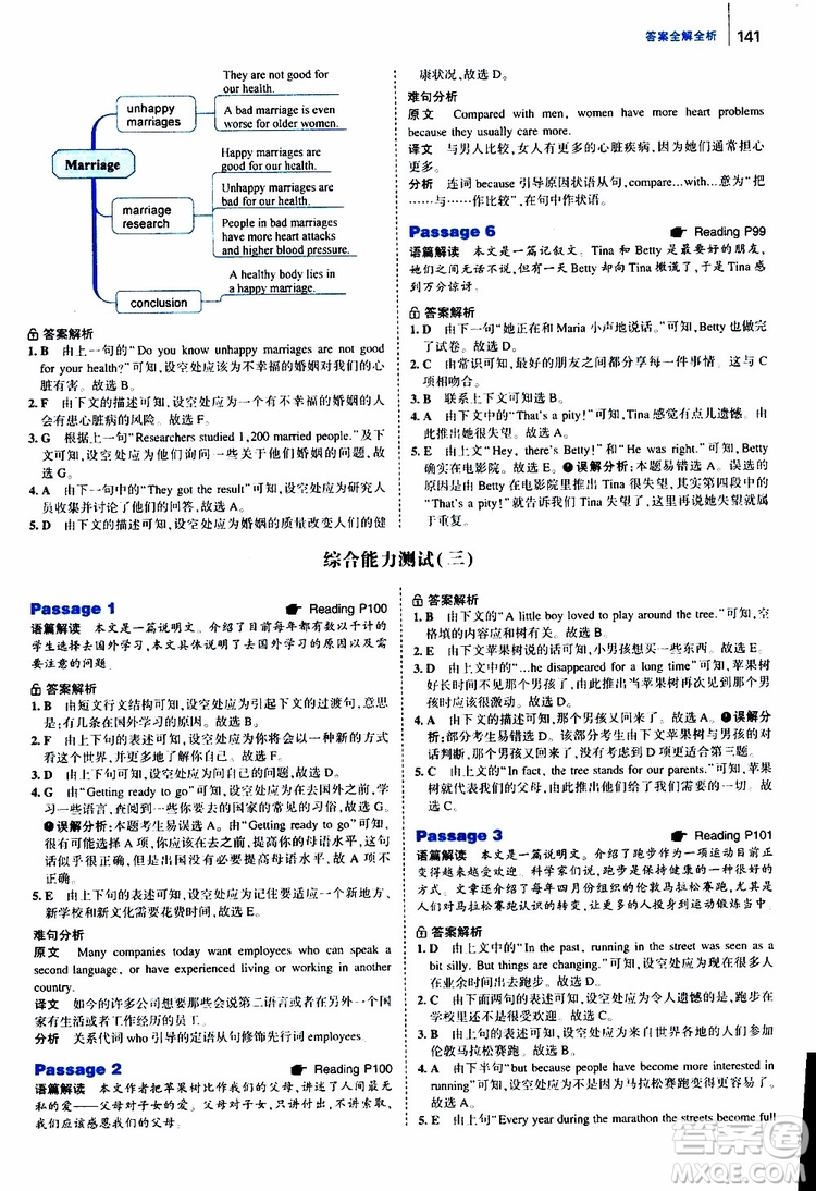 曲一線2020版53英語九年級(jí)中考英語閱讀語篇補(bǔ)全參考答案