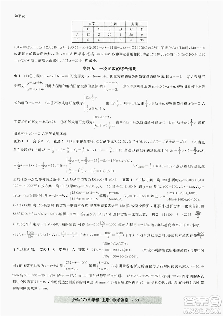 字海文化2019習(xí)題e百課時(shí)訓(xùn)練8年級(jí)數(shù)學(xué)上冊(cè)浙教版A版答案