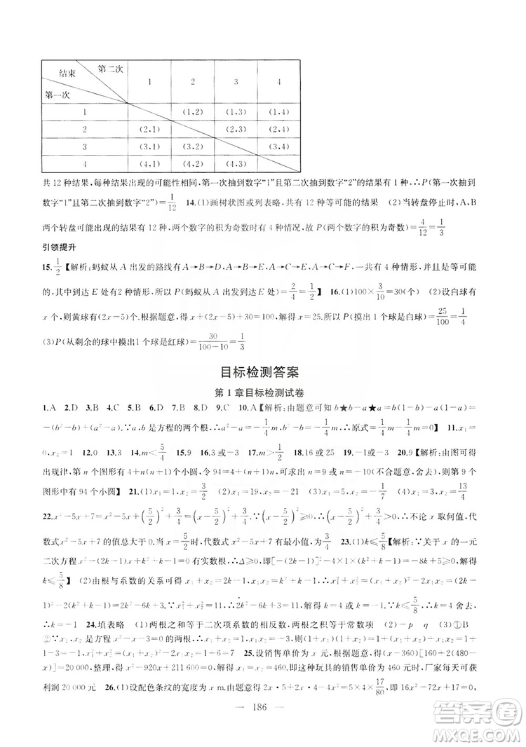 2019金鑰匙1+1課時(shí)作業(yè)+目標(biāo)檢測(cè)九年級(jí)上冊(cè)數(shù)學(xué)國標(biāo)江蘇版答案