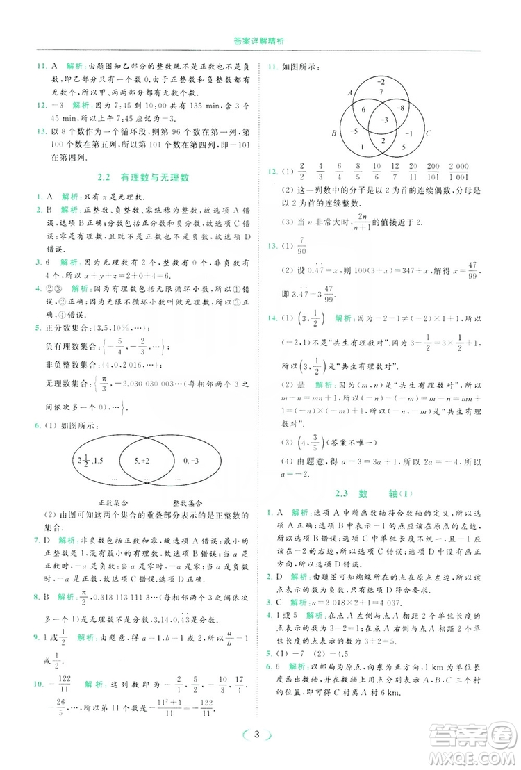 云南美術(shù)出版社2019亮點(diǎn)給力提優(yōu)課時(shí)作業(yè)本七年級(jí)數(shù)學(xué)上冊(cè)蘇教版答案