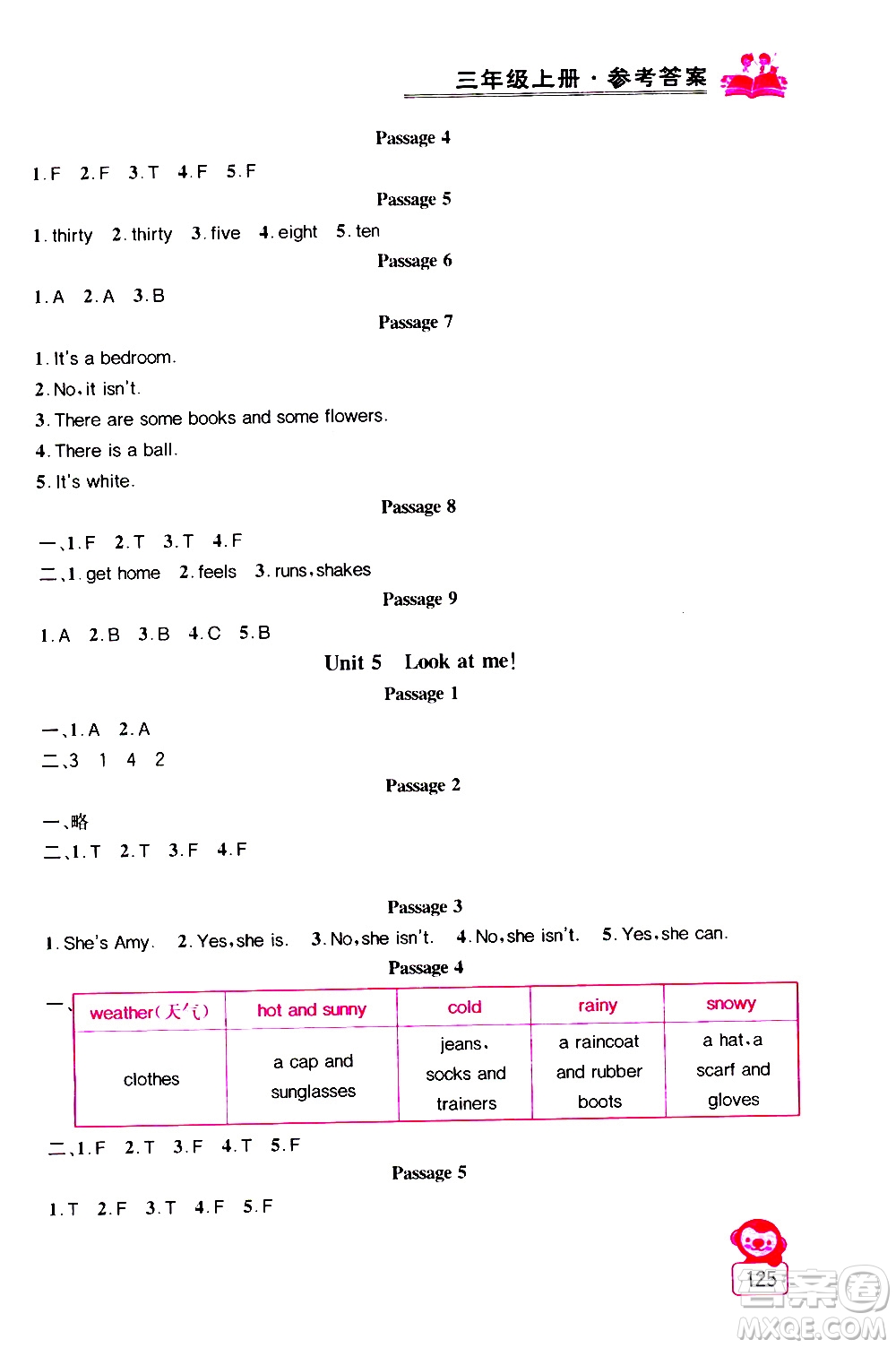 2019年小學(xué)英語(yǔ)同步閱讀與拓展訓(xùn)練三年級(jí)上冊(cè)江蘇版參考答案