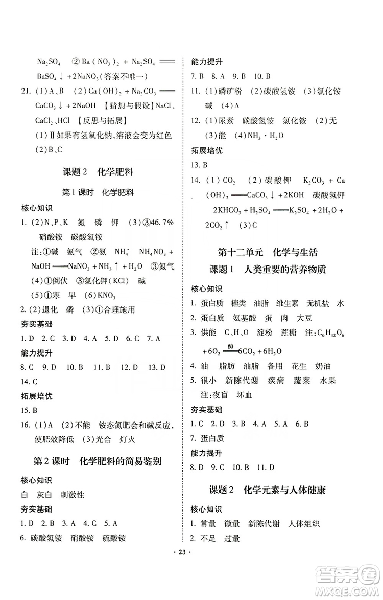 馳逐文化2019課時刷優(yōu)化分層作業(yè)九年級化學上冊答案
