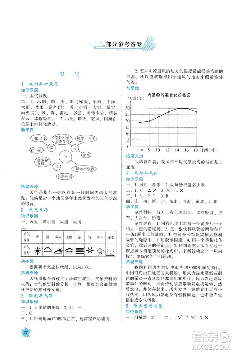 陜西人民教育出版社2019新課程學(xué)習(xí)與評價(jià)四年級科學(xué)上冊K版答案