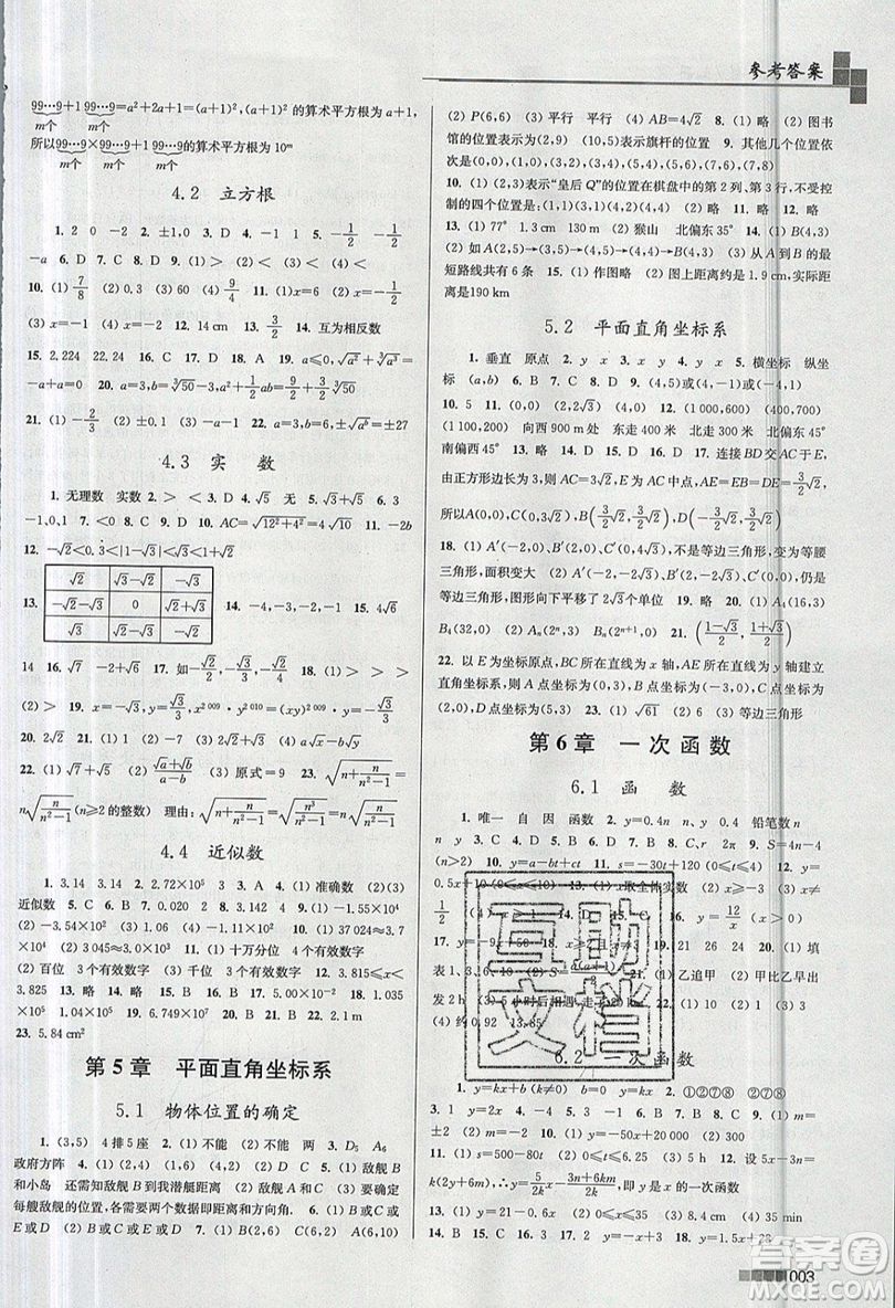 東南大學(xué)出版社2019新版金3練數(shù)學(xué)八年級(jí)上冊(cè)江蘇版參考答案