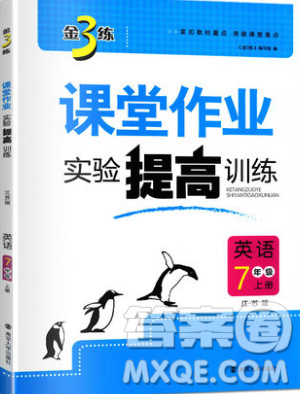 2019秋金3練課堂作業(yè)實(shí)驗(yàn)提高訓(xùn)練英語七年級(jí)上冊(cè)新課標(biāo)江蘇版參考答案