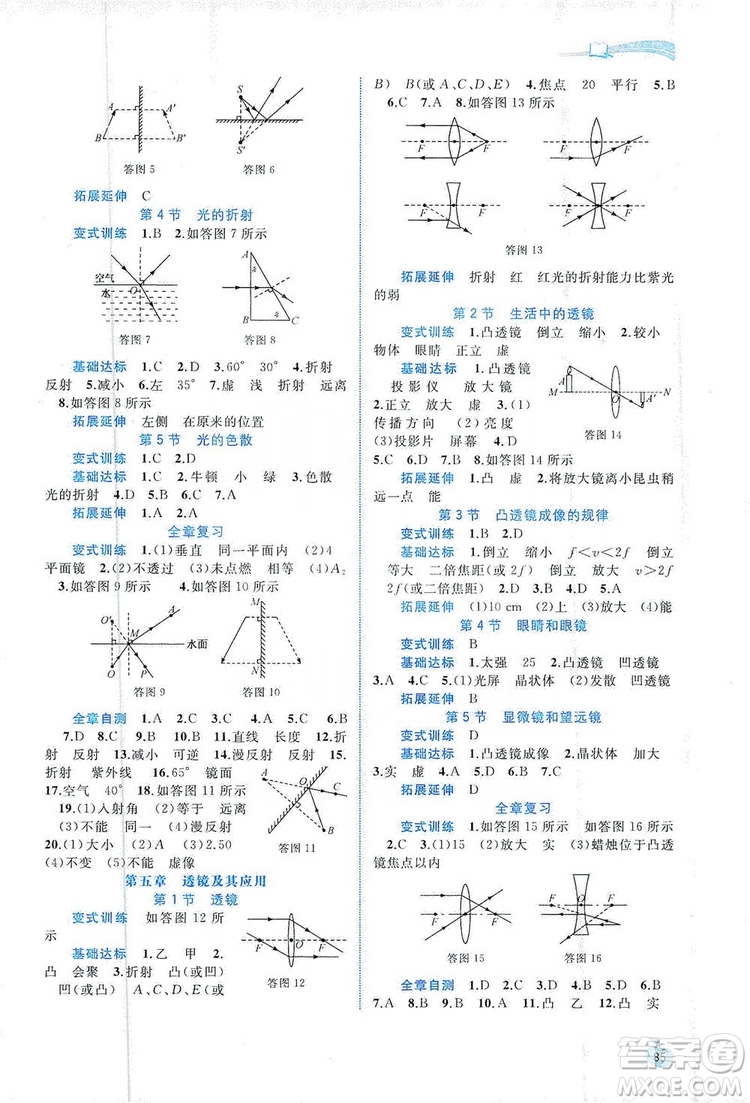2019新課程學(xué)習(xí)與測(cè)評(píng)同步學(xué)習(xí)8年級(jí)物理上冊(cè)人教版答案