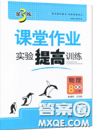2019秋金3練課堂作業(yè)實(shí)驗(yàn)提高訓(xùn)練物理八年級上冊新課標(biāo)江蘇版參考答案