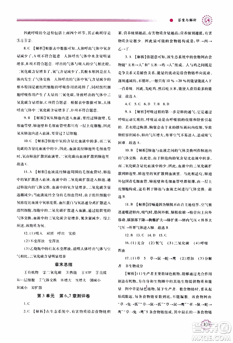 公告目錄教輔2019年績優(yōu)學(xué)案生物學(xué)七年級上冊蘇科版參考答案
